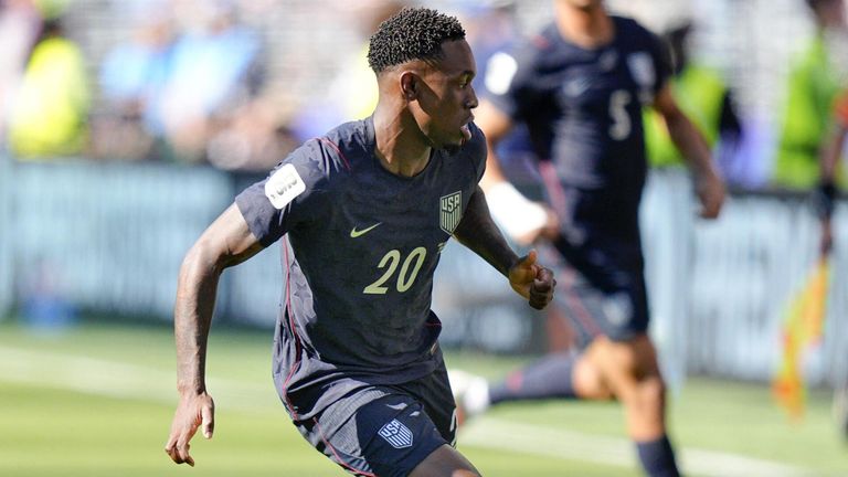 United States striker Folarin Balogun had his one game ban suspended and played against Belgium