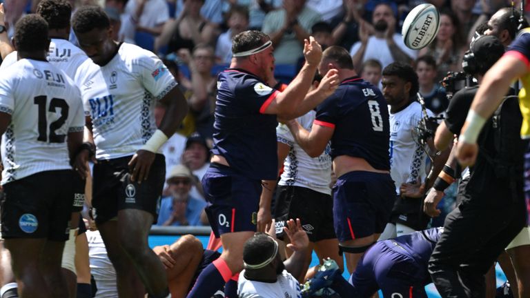 England captain Jamie George scored their second via a rolling maul 