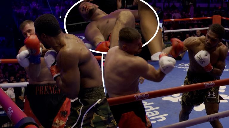Anthony Joshua claims victory over Kristian with an incredible second round knockout