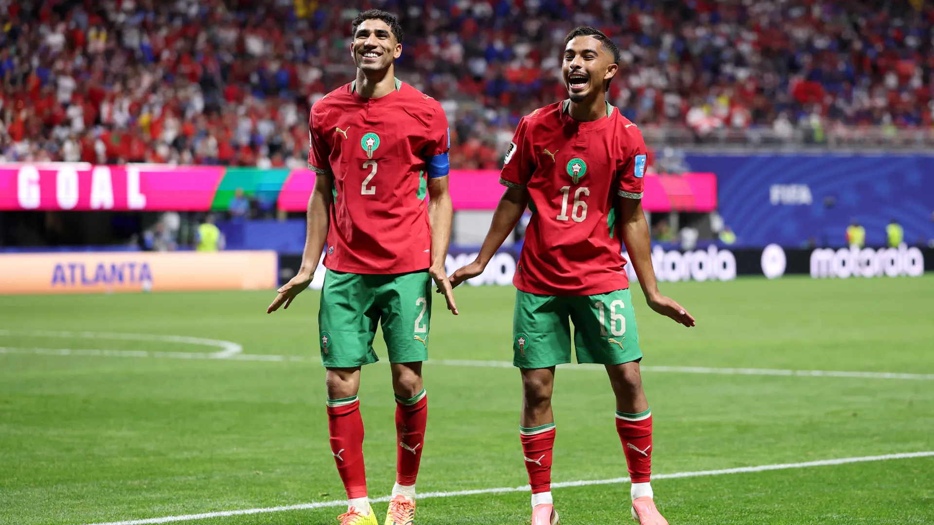 Morocco players celebrating