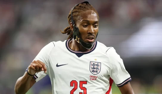 Why is England’s Djed Spence using a protective mask in the 2026 World Cup clash against Mexico?