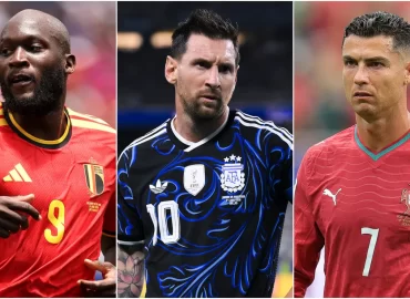 The international scoring stat where Romelu Lukaku outperforms Lionel Messi and Cristiano Ronaldo