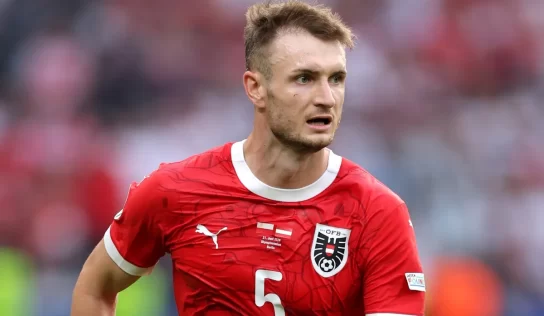 Why is Austria’s Stefan Posch using a protective mask in the 2026 World Cup clash against Spain?